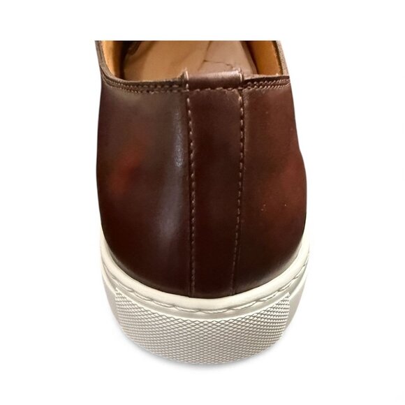 Magnanni Mens Brown Leather Low Top Lace Up Albert Cap Toe Sneaker Sz 10.5 M New - Picture 5 of 14
